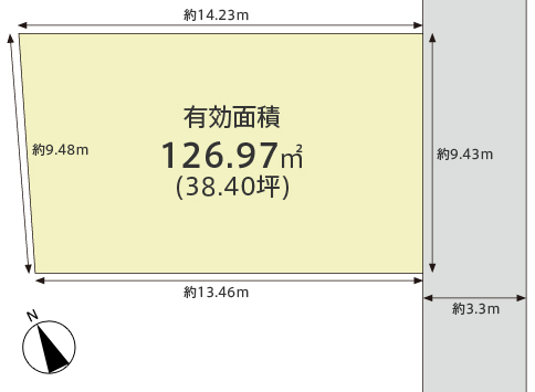 有効土地面積126.97㎡